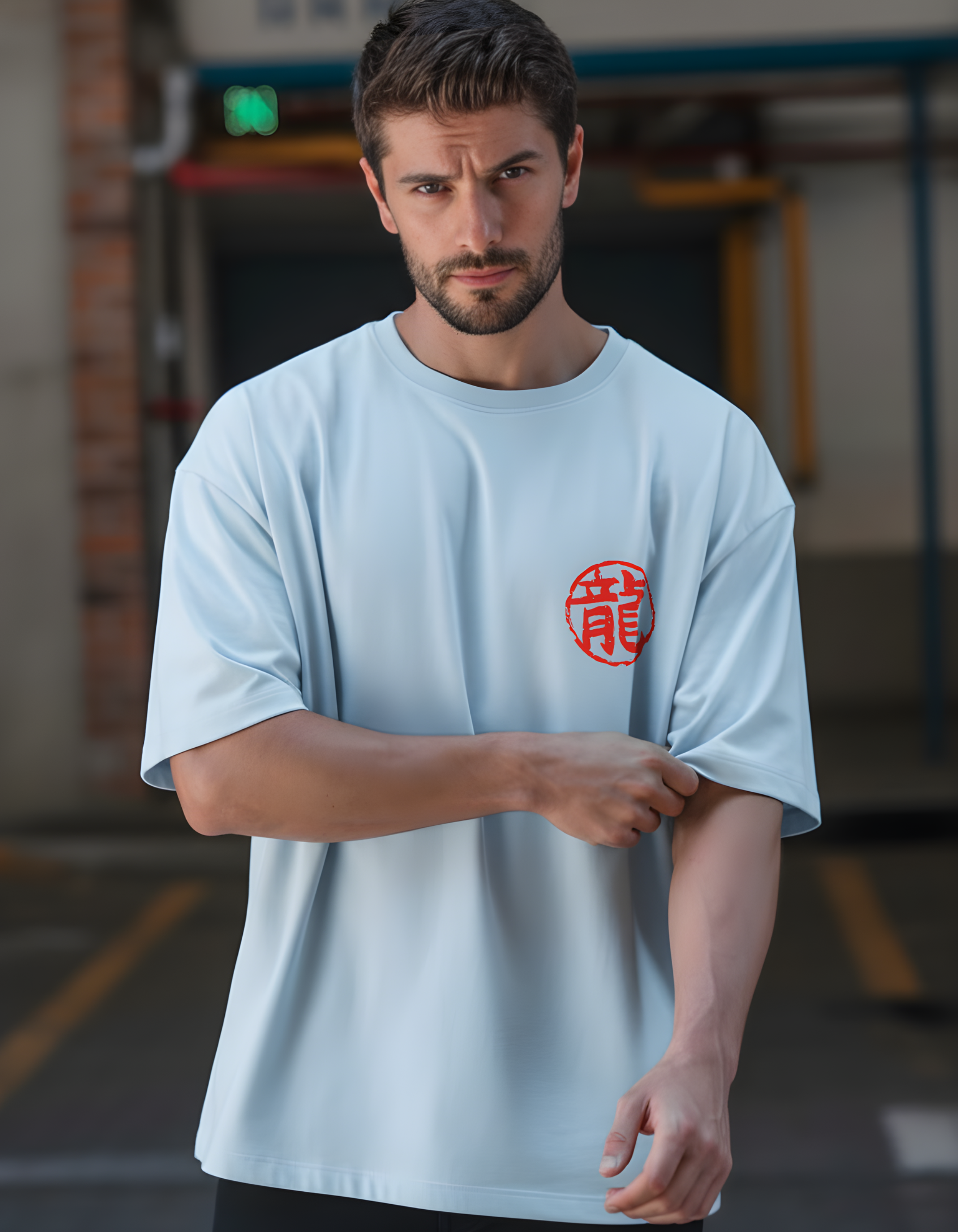 MASTER ROSHI- MENS TERRY OVERSIZED T-SHIRT