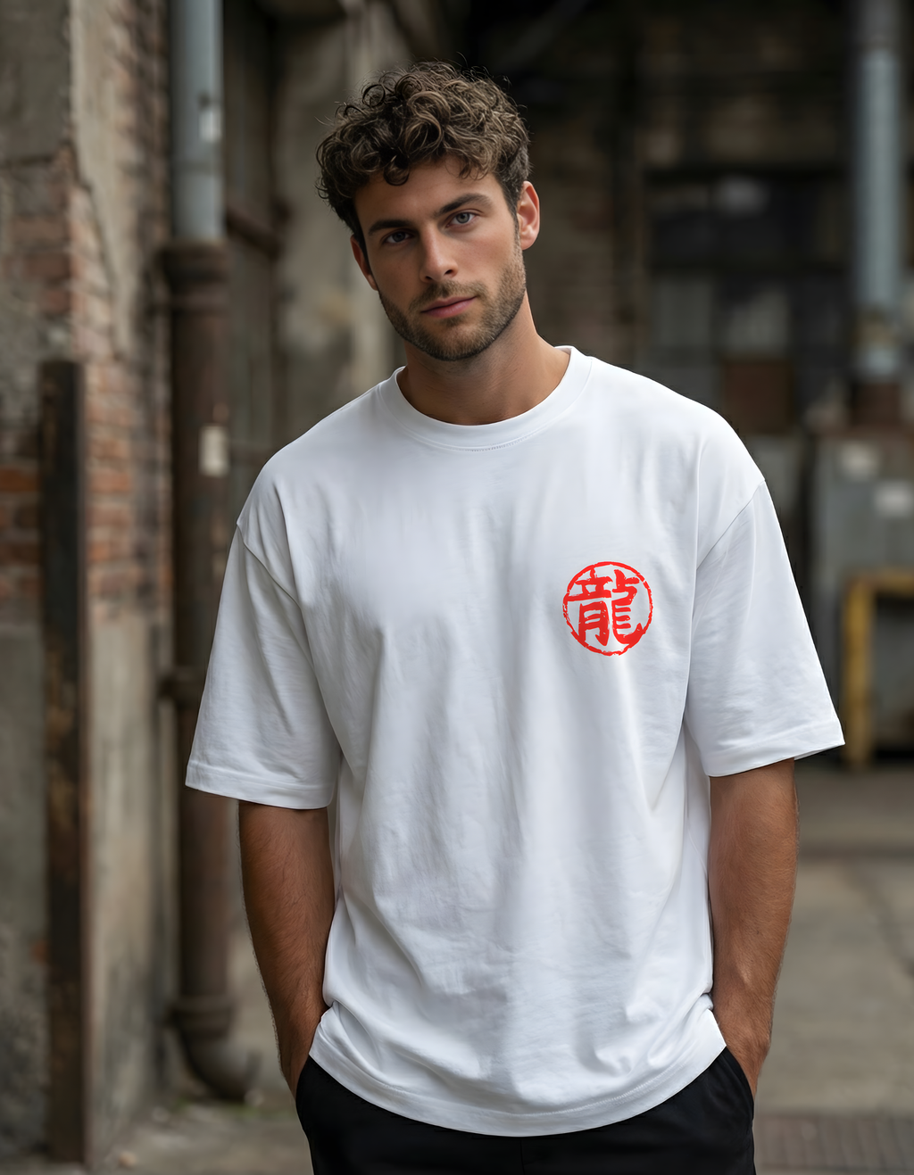 MASTER ROSHI- MENS TERRY OVERSIZED T-SHIRT