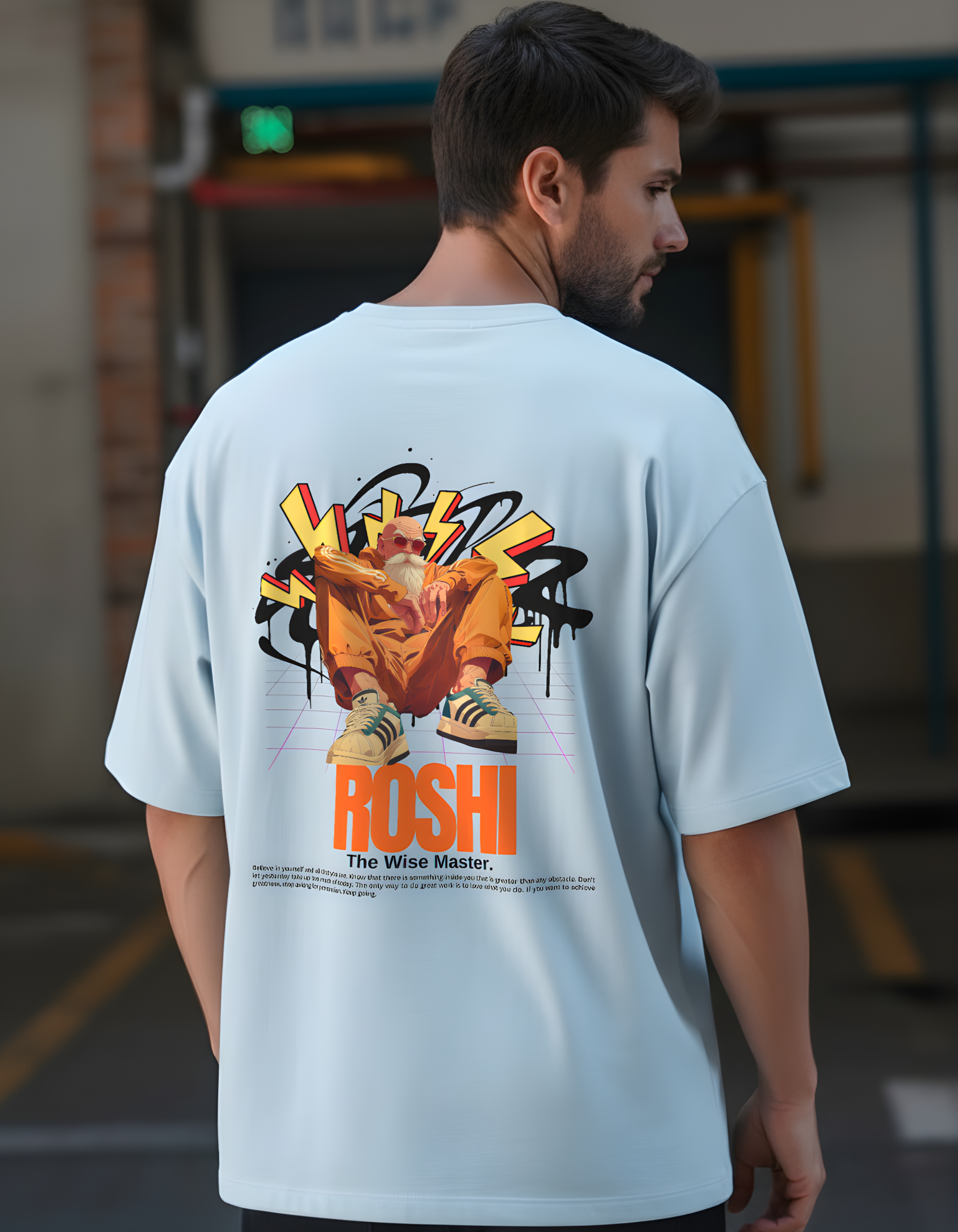 MASTER ROSHI- MENS TERRY OVERSIZED T-SHIRT