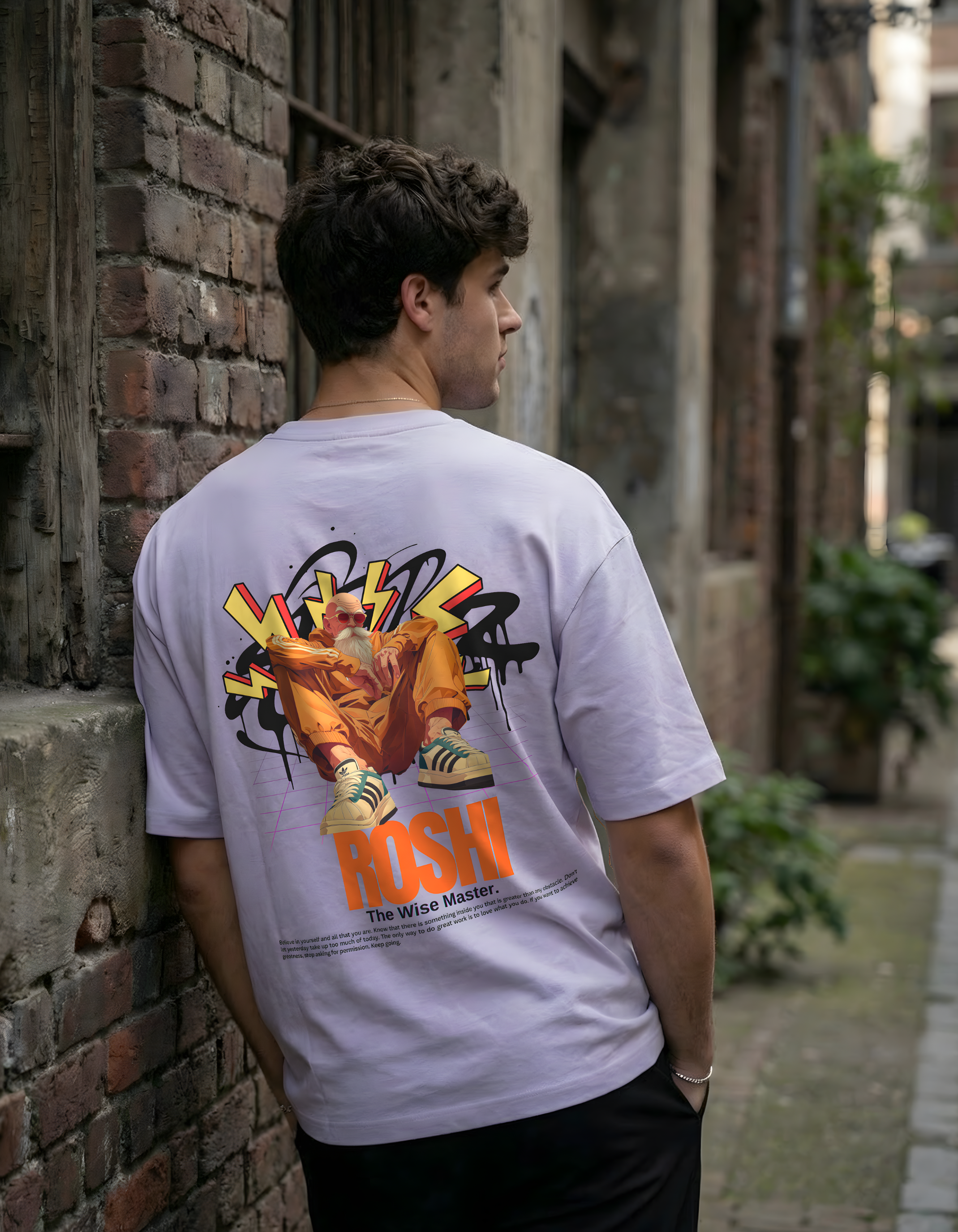 MASTER ROSHI- MENS TERRY OVERSIZED T-SHIRT