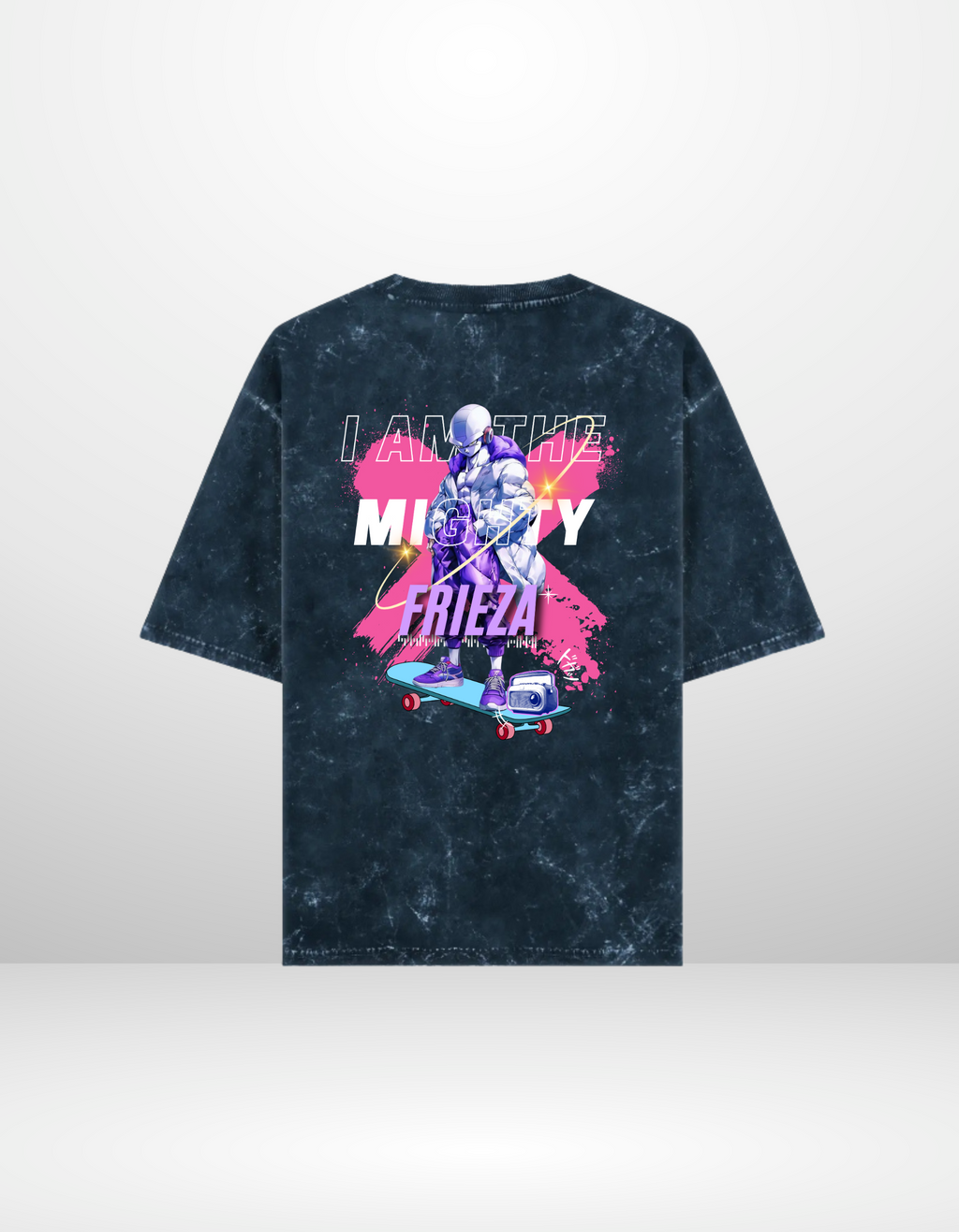 FRIEZA: THE MIGHTY — ACID WASH OVERSIZED T-SHIRT
