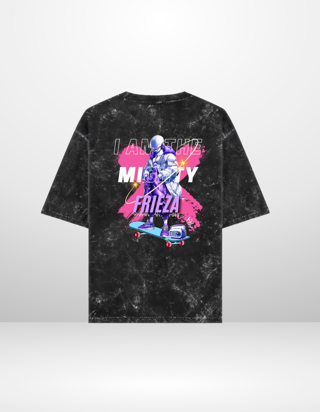 FRIEZA: THE MIGHTY — ACID WASH OVERSIZED T-SHIRT