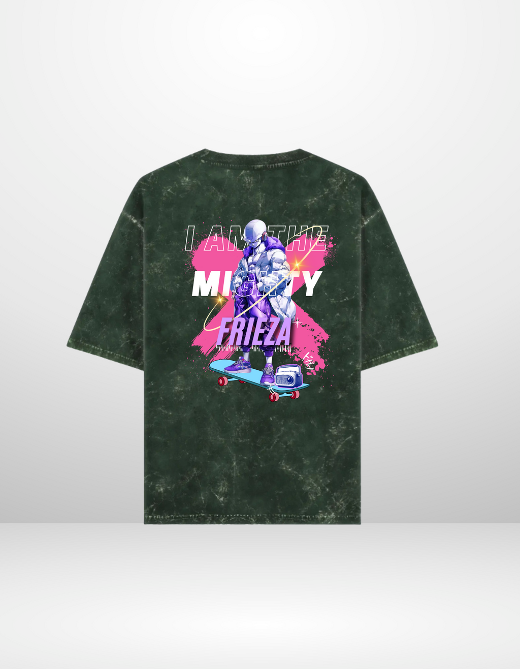 FRIEZA: THE MIGHTY — ACID WASH OVERSIZED T-SHIRT