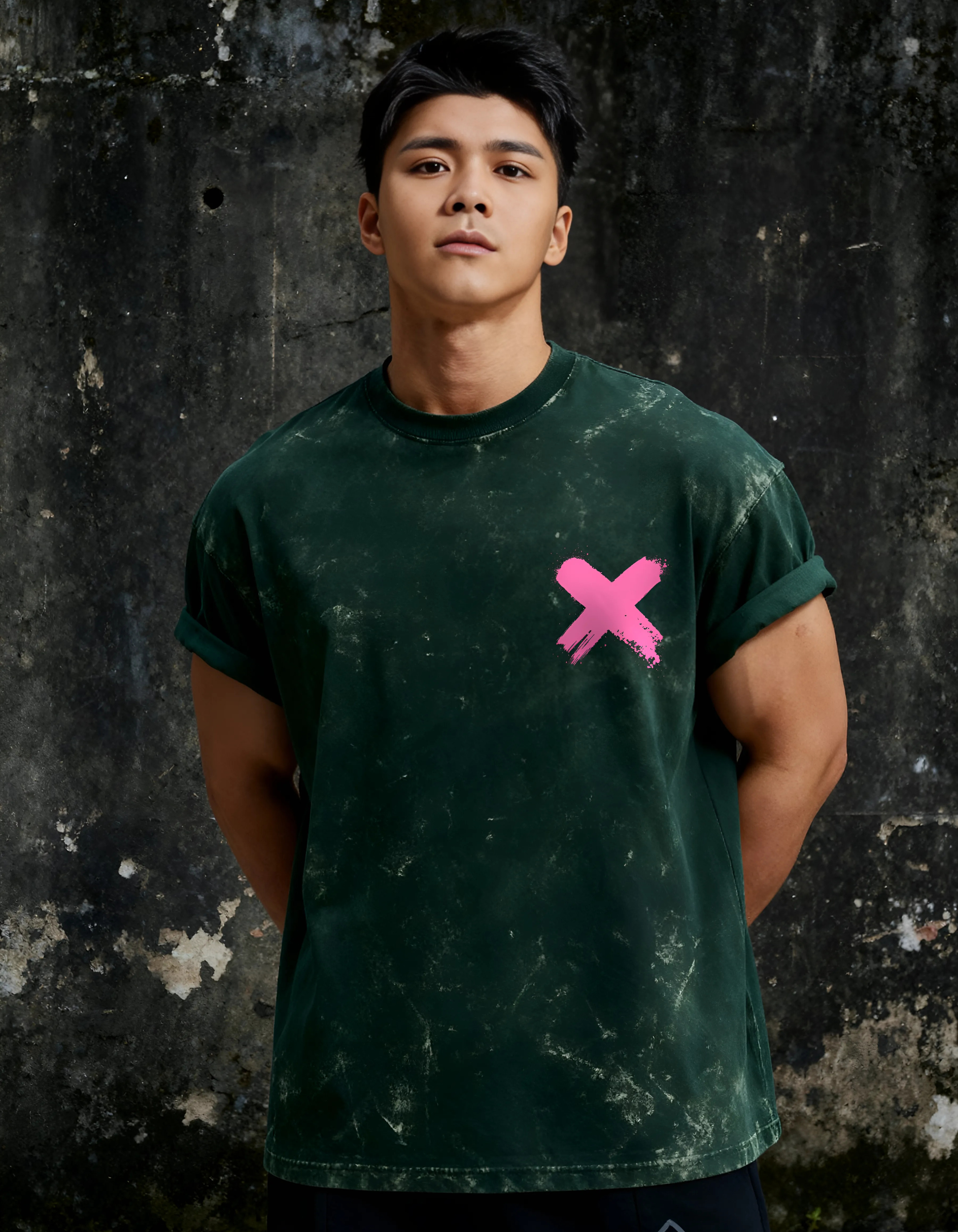 MIGHTY FRIEZA- MENS ACID WASHED OVERSIZED T-SHIRT