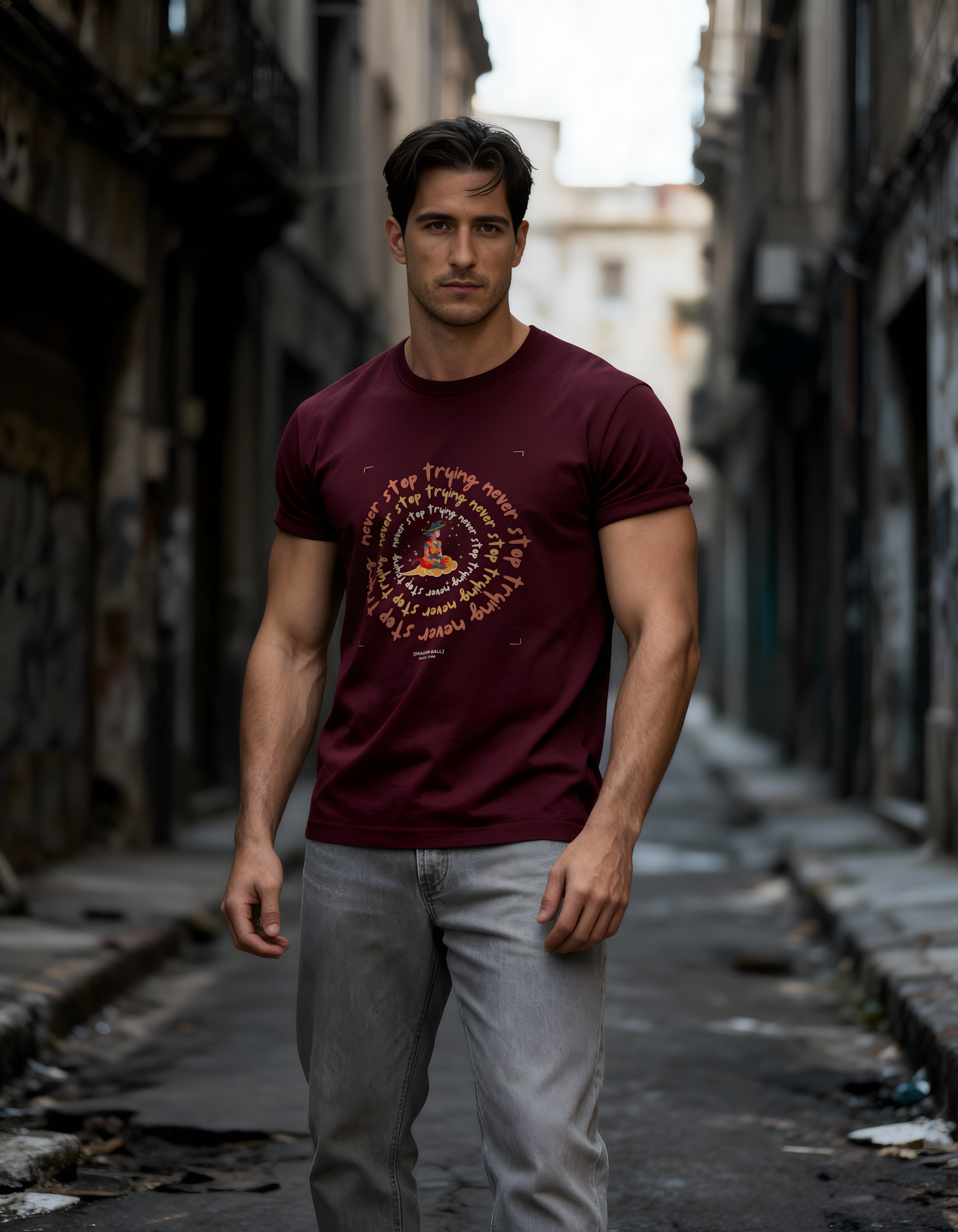 GOKU: NEVER STOP TRYING — CLASSIC CREW T-SHIRT