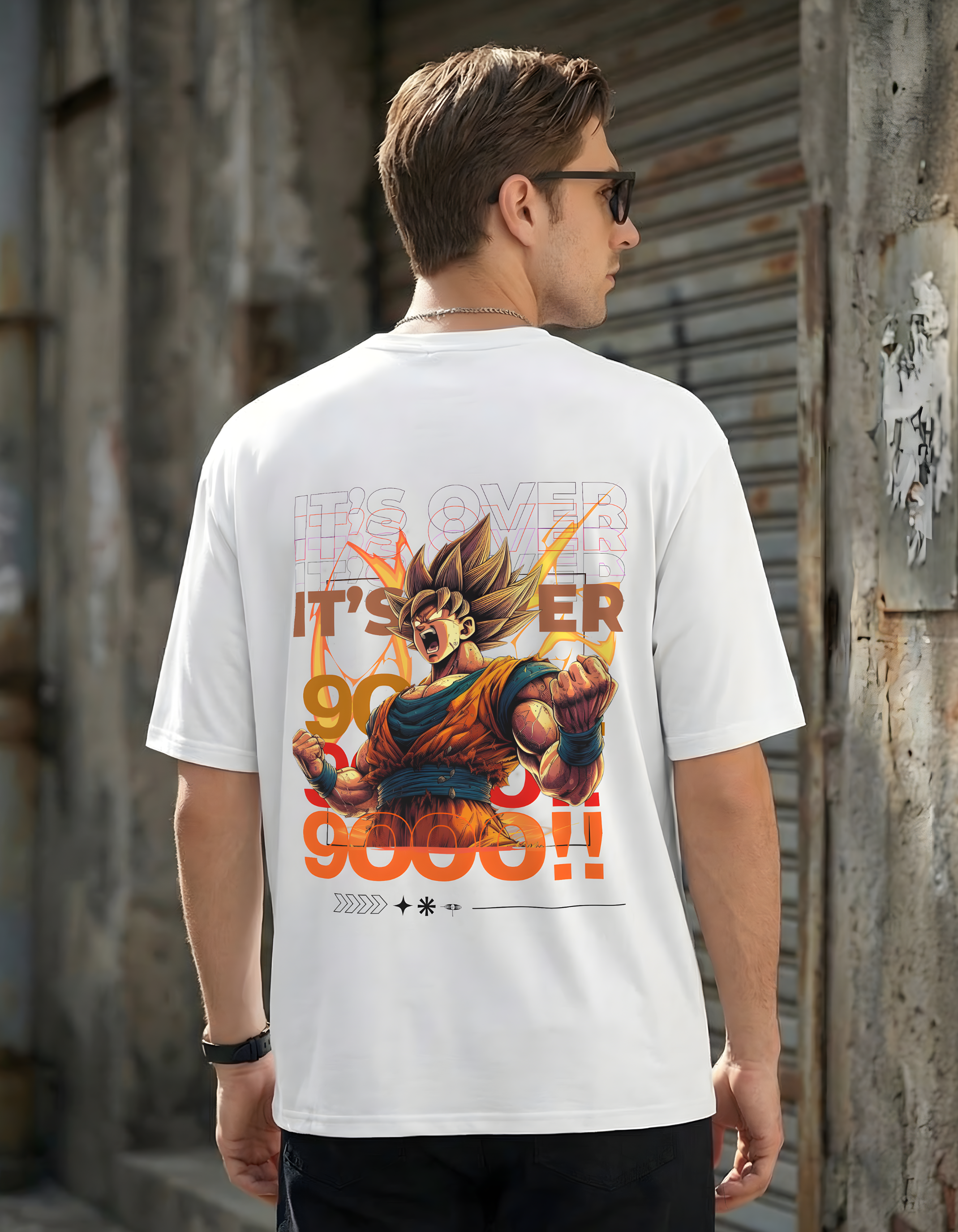 GOKU:OVER 9000-MENS TERRY OVERSIZED T-SHIRT