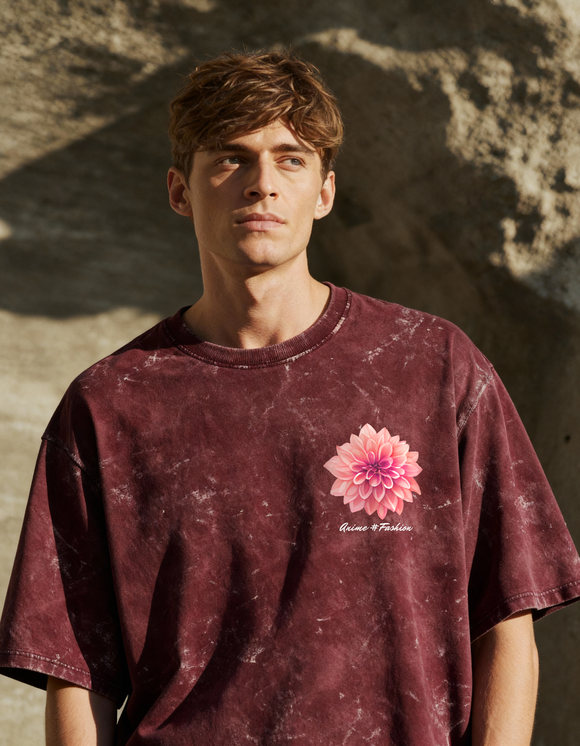 VEGETA:STRAIGHT FROM THE STREETS- MENS ACID WASHED OVERSIZED T-SHIRT