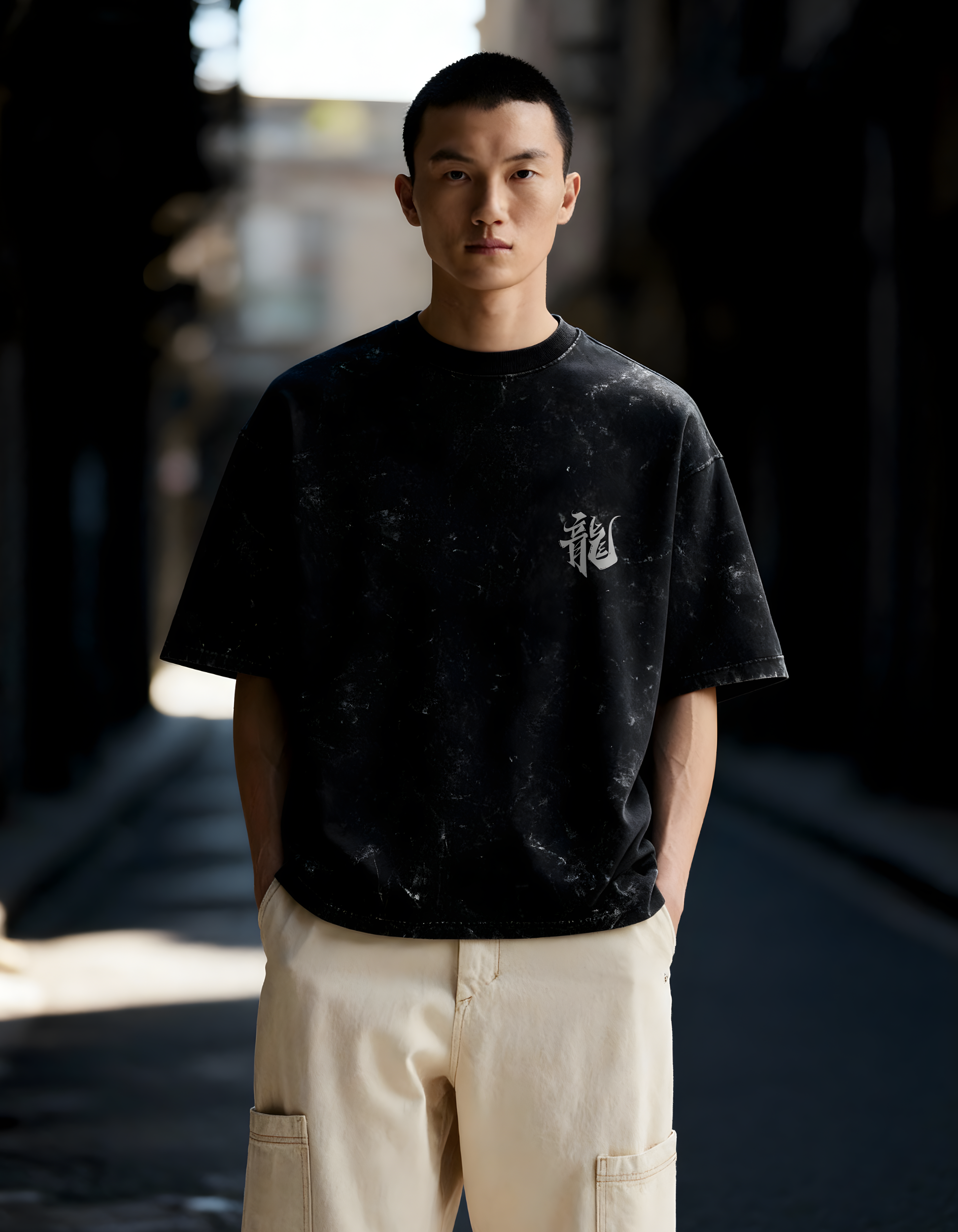 SUPER SAIYAN GOKU:IT’S OVER 9000- MENS ACID WASHED OVERSIZED T-SHIRT