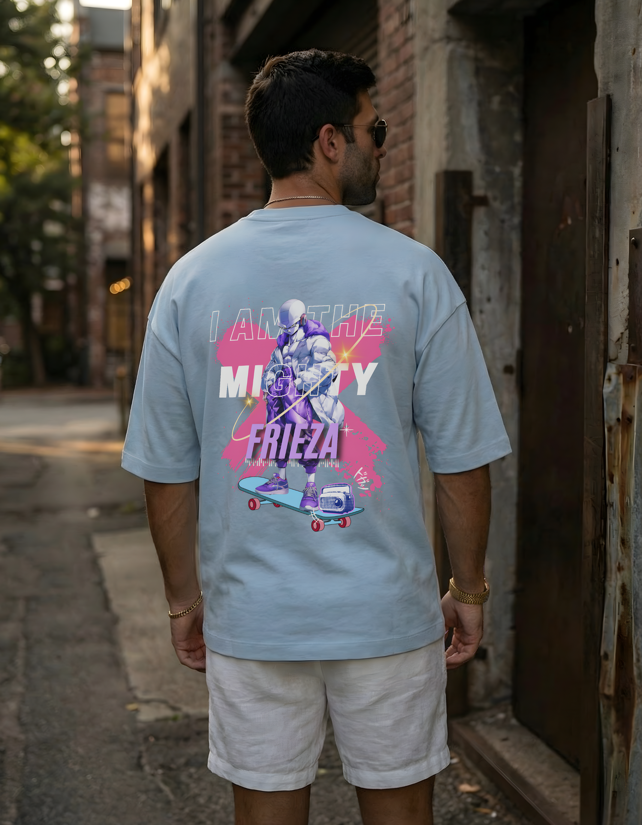MIGHTY FRIEZA- MENS TERRY OVERSIZED T-SHIRT