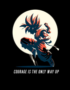 DRAGON BALL COURAGE- MENS ACID WASHED OVERSIZED T-SHIRT