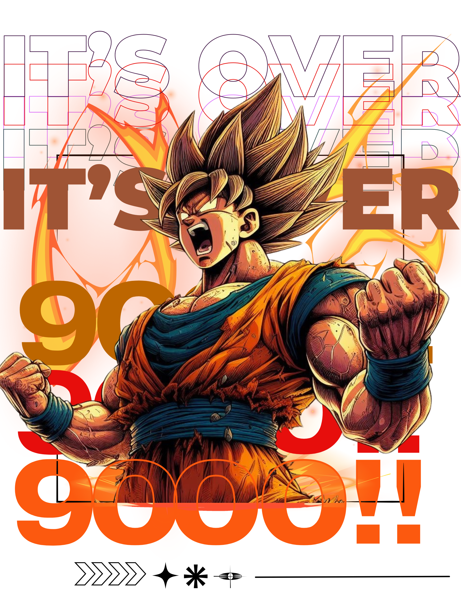 GOKU: OVER 9000 — OVERSIZED TERRY T-SHIRT