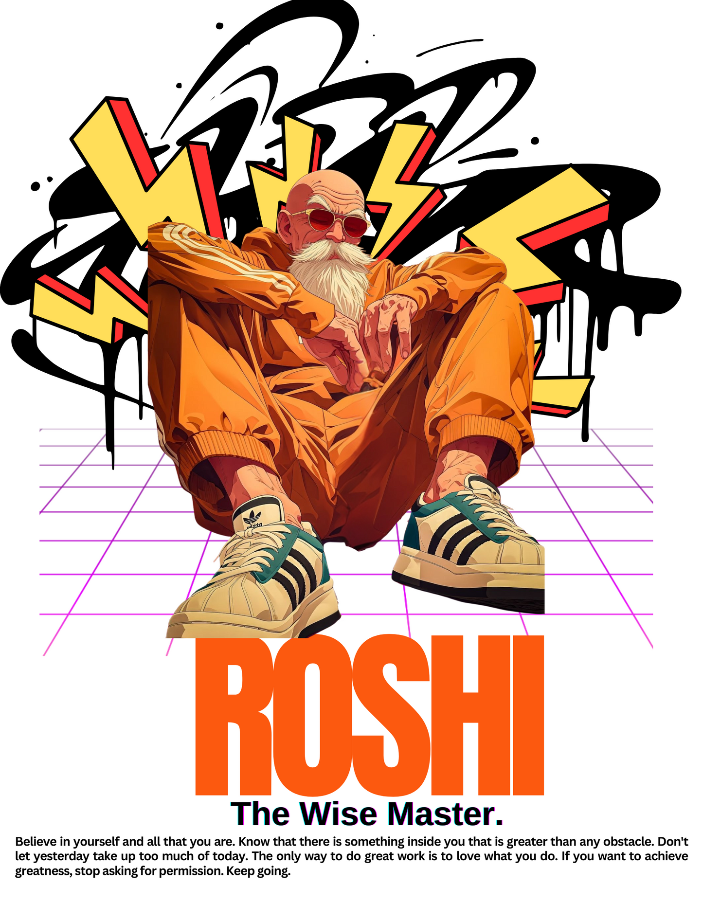 MASTER ROSHI- UNISEX TERRY OVERSIZED T-SHIRT