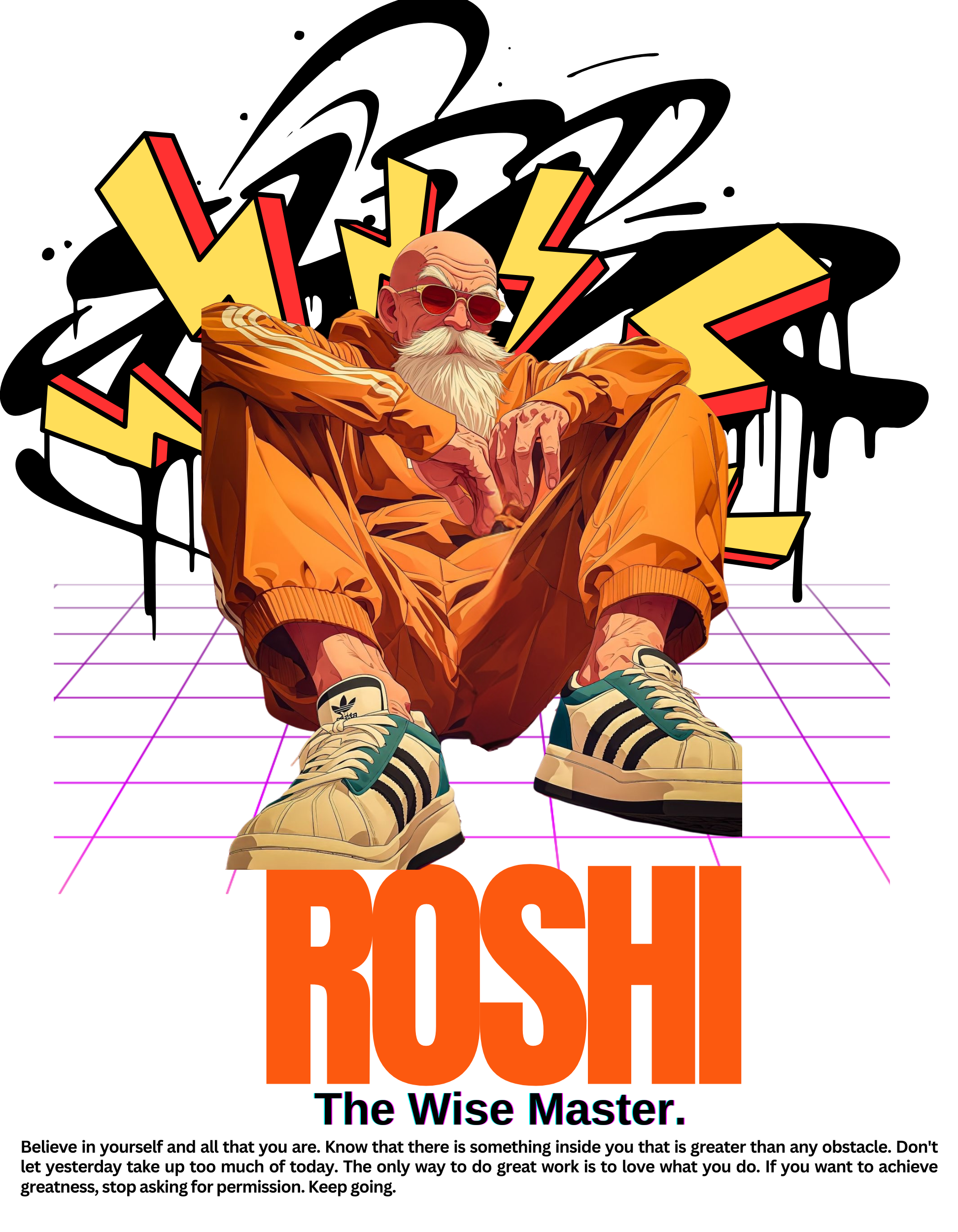 MASTER ROSHI- MENS TERRY OVERSIZED T-SHIRT