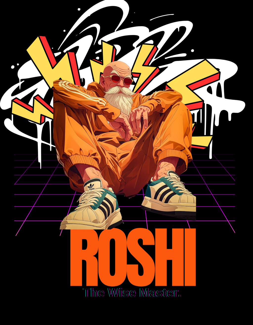 ROSHI: THE WISE MASTER — ACID WASH OVERSIZED T-SHIRT