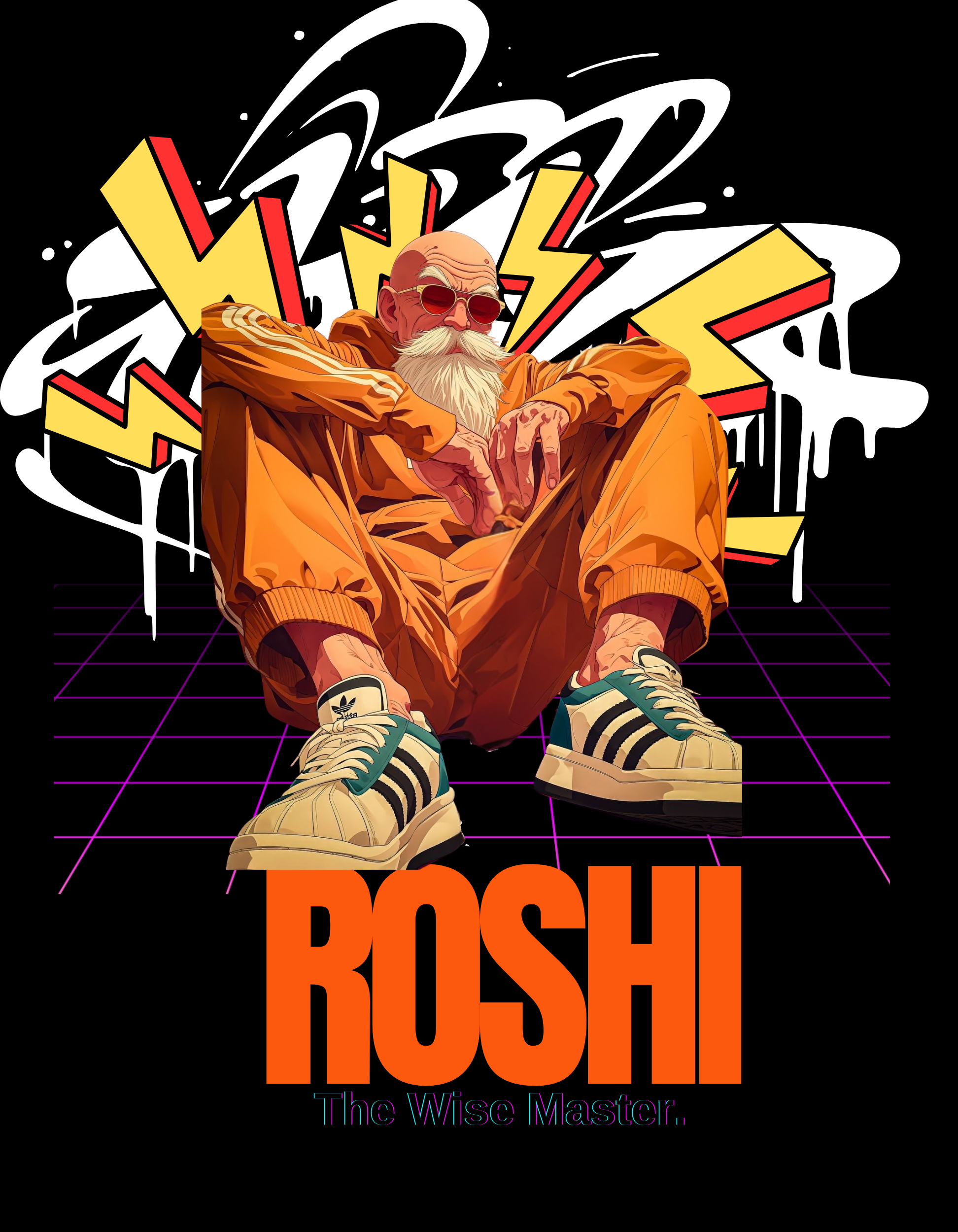 ROSHI: THE WISE MASTER — ACID WASH OVERSIZED T-SHIRT