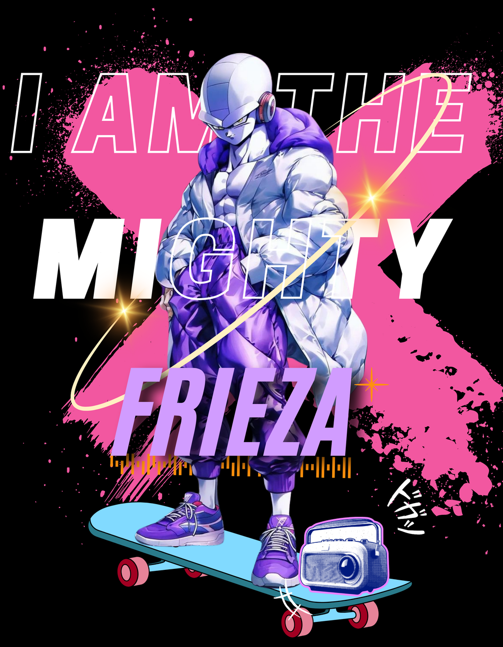 MIGHTY FRIEZA- MENS TERRY OVERSIZED T-SHIRT