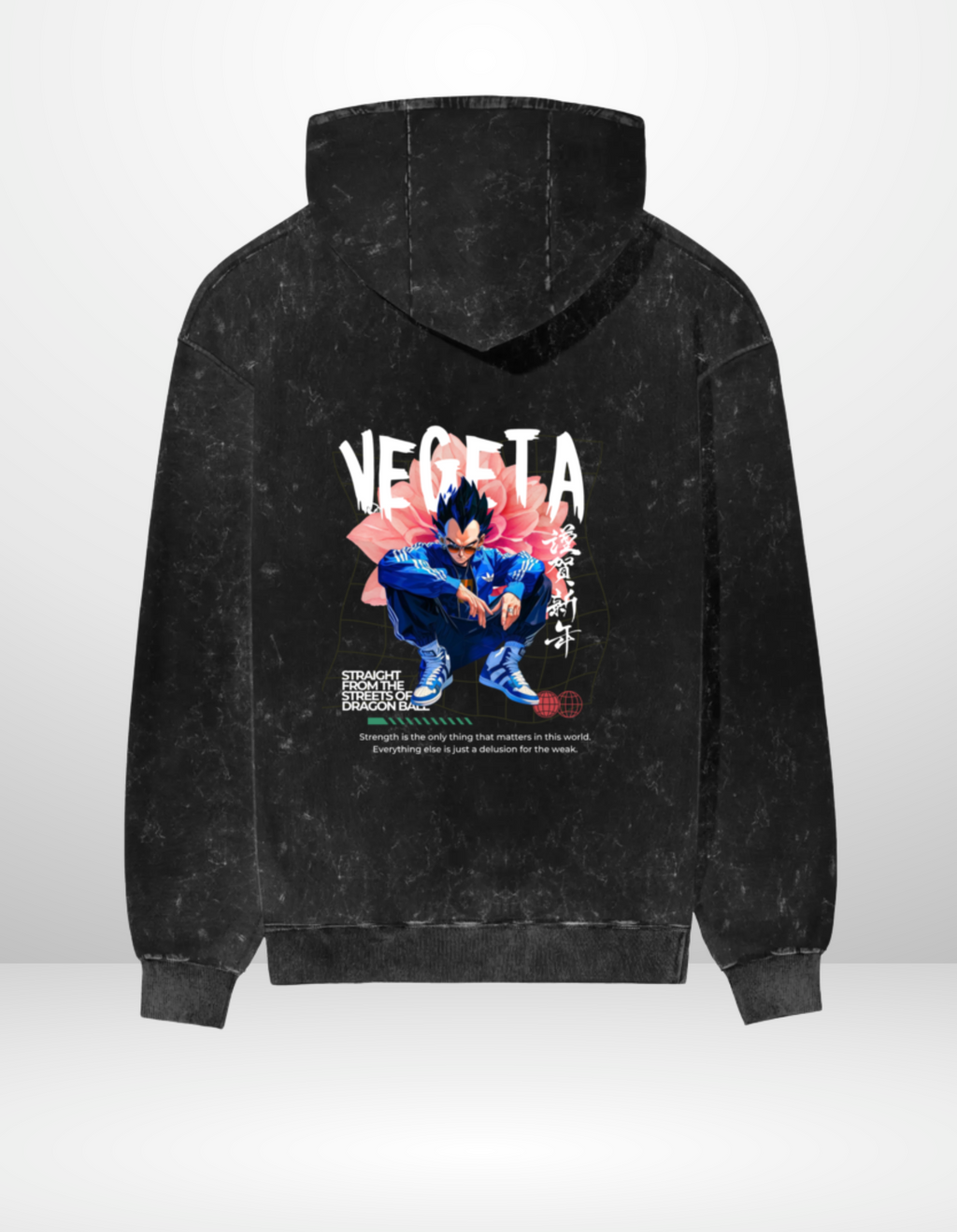 VEGETA: STREETS — ACID WASH HOODIE
