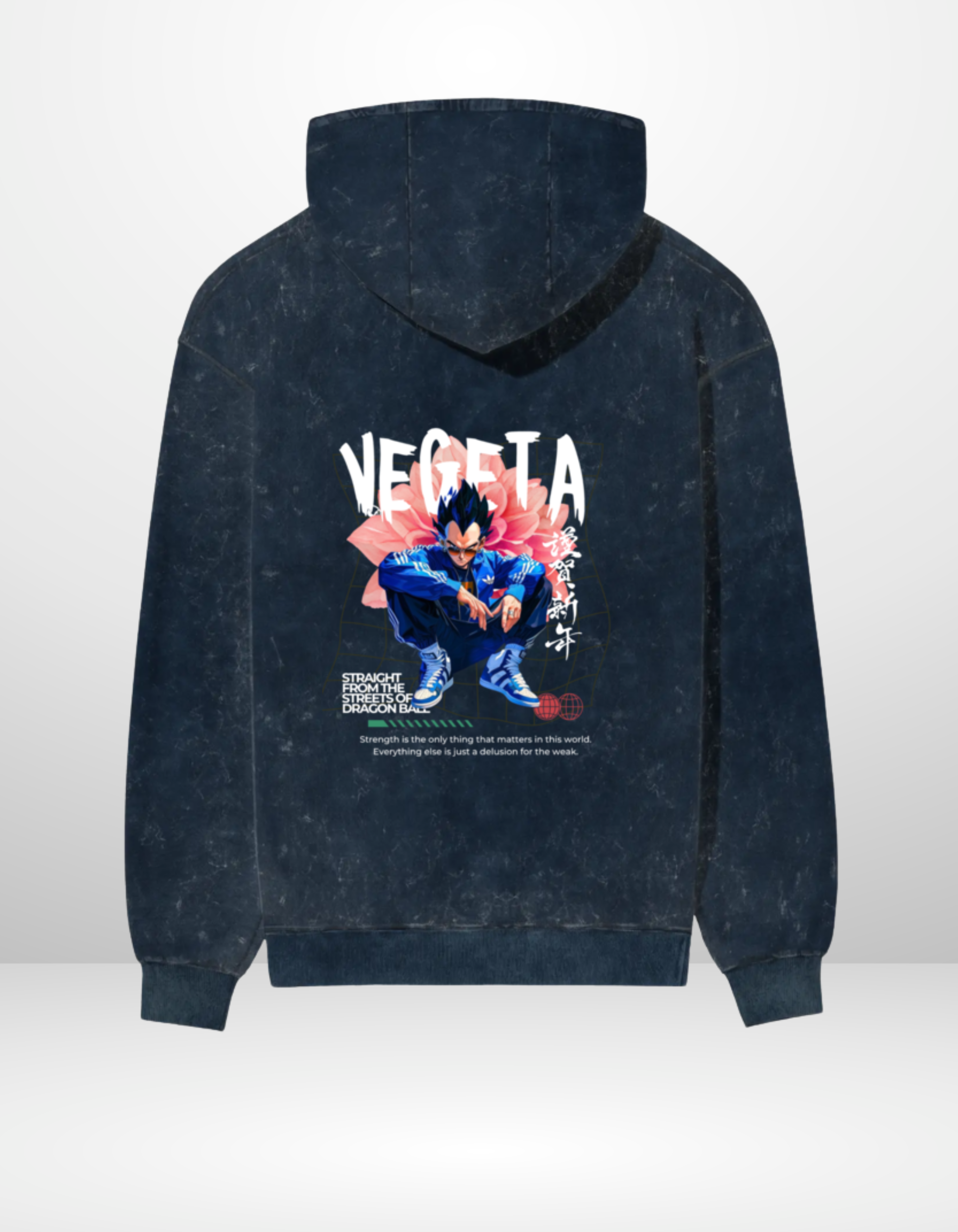 VEGETA: STREETS — ACID WASH HOODIE