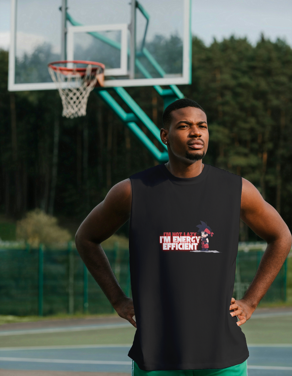 GOKU: ENERGY EFFICIENT — SLEEVELESS T-SHIRT