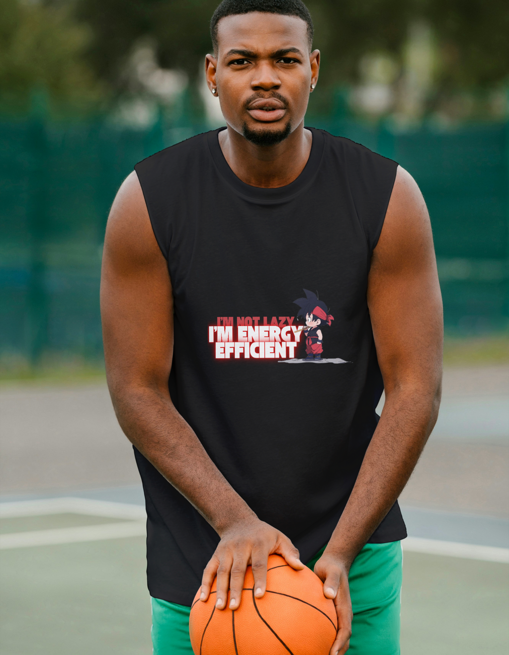 GOKU: ENERGY EFFICIENT — SLEEVELESS T-SHIRT