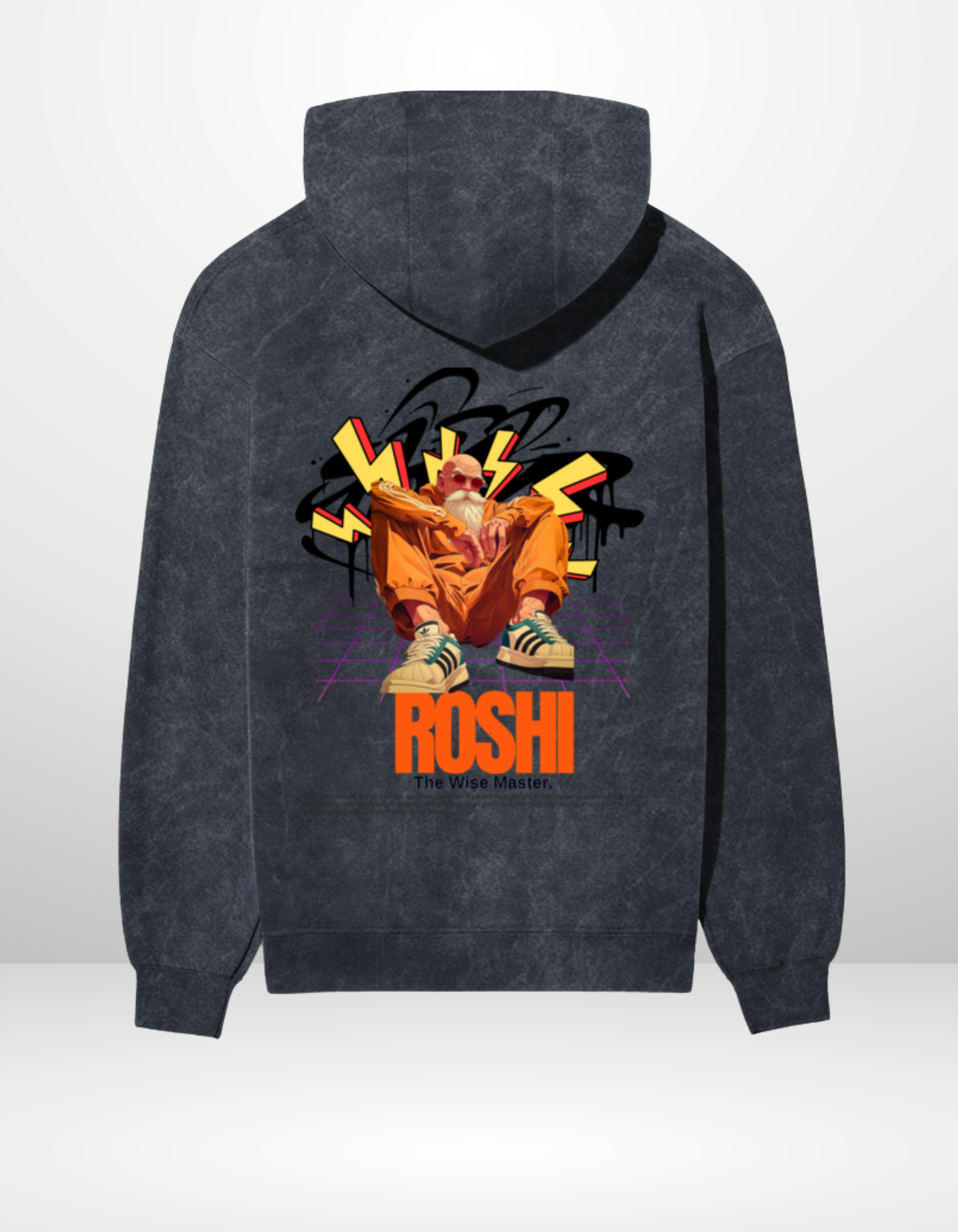 ROSHI: THE WISE MASTER — ACID WASH HOODIE