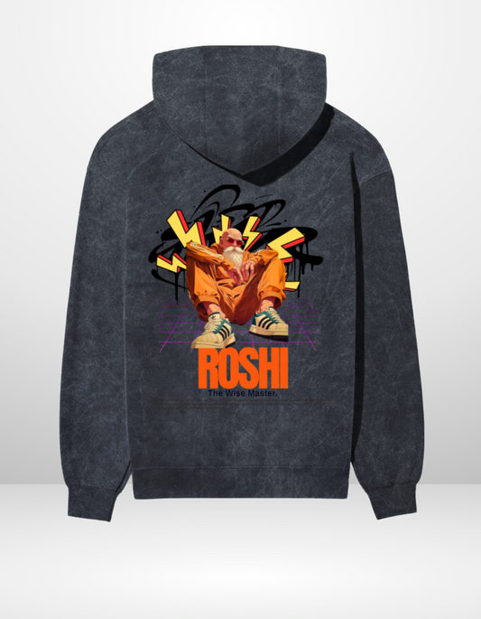 MASTER ROSHI- UNISEX ACID WASH HOODED SWEATSHIRT