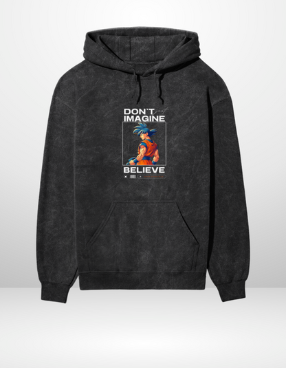 BELIEVE- UNISEX ACID WASH HOODED SWEATSHIRT