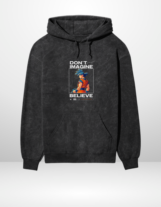 BELIEVE- UNISEX ACID WASH HOODED SWEATSHIRT