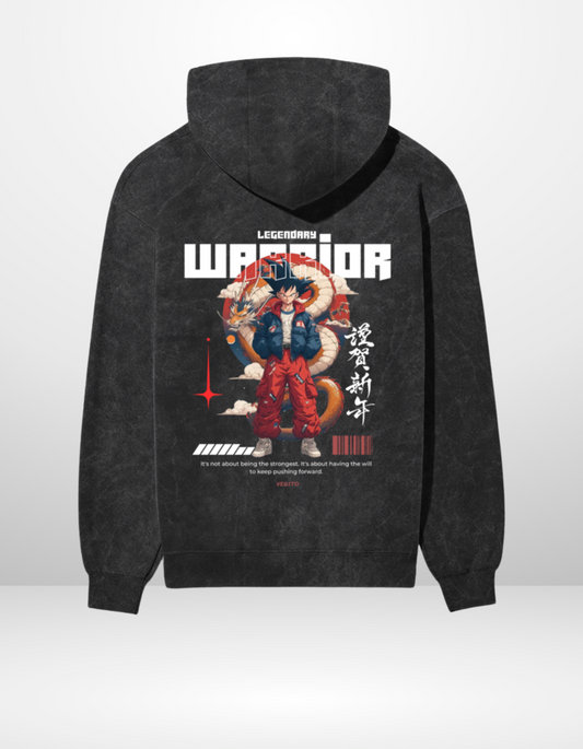 LEGENDARY WARRIOR- UNISEX ACID WASH HOODED SWEATSHIRT