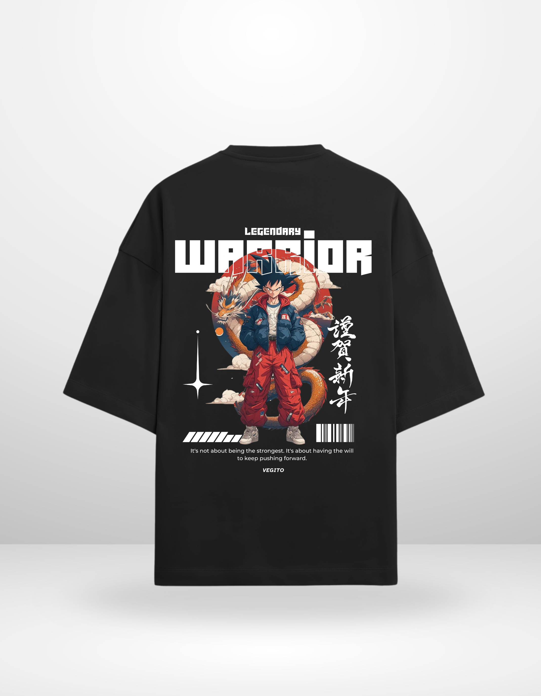 VEGITO:THE LEGENDARY WARRIOR- MENS TERRY OVERSIZED T-SHIRT