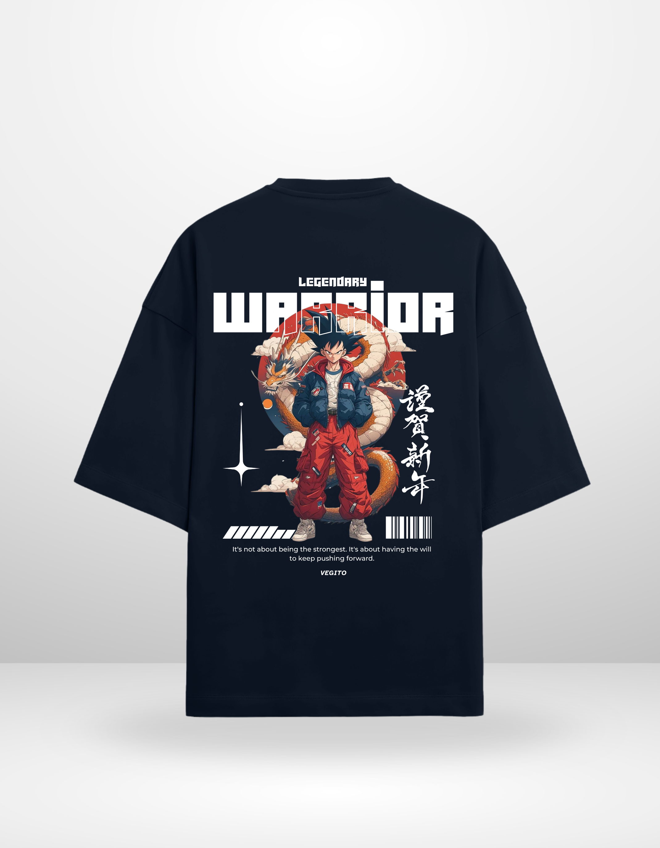 VEGITO:THE LEGENDARY WARRIOR- MENS TERRY OVERSIZED T-SHIRT