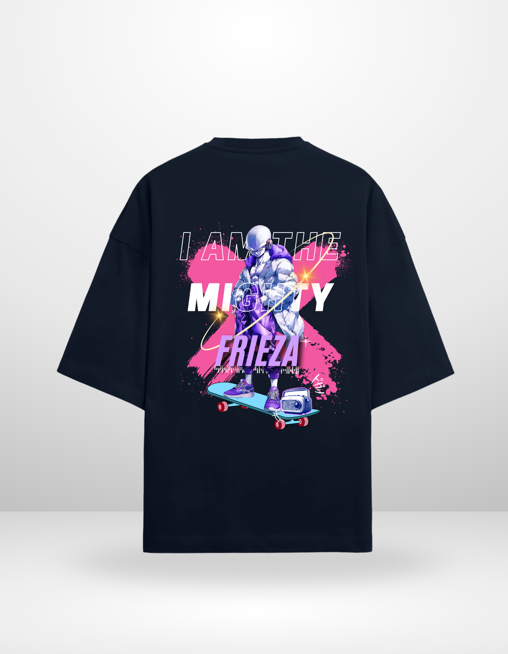 MIGHTY FRIEZA- MENS TERRY OVERSIZED T-SHIRT