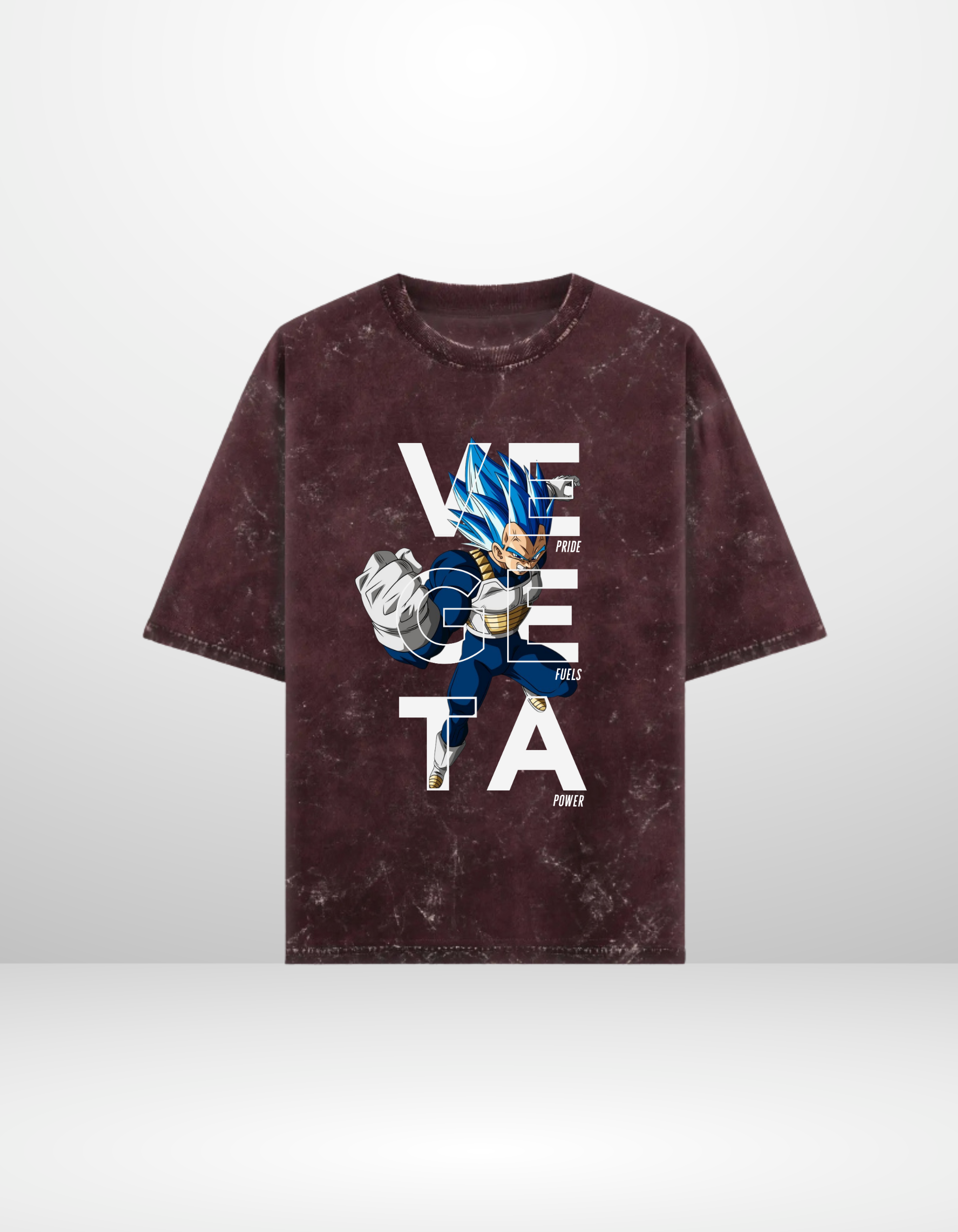 VEGETA:PRIDE FUELS POWER- MENS ACID WASHED OVERSIZED T-SHIRT