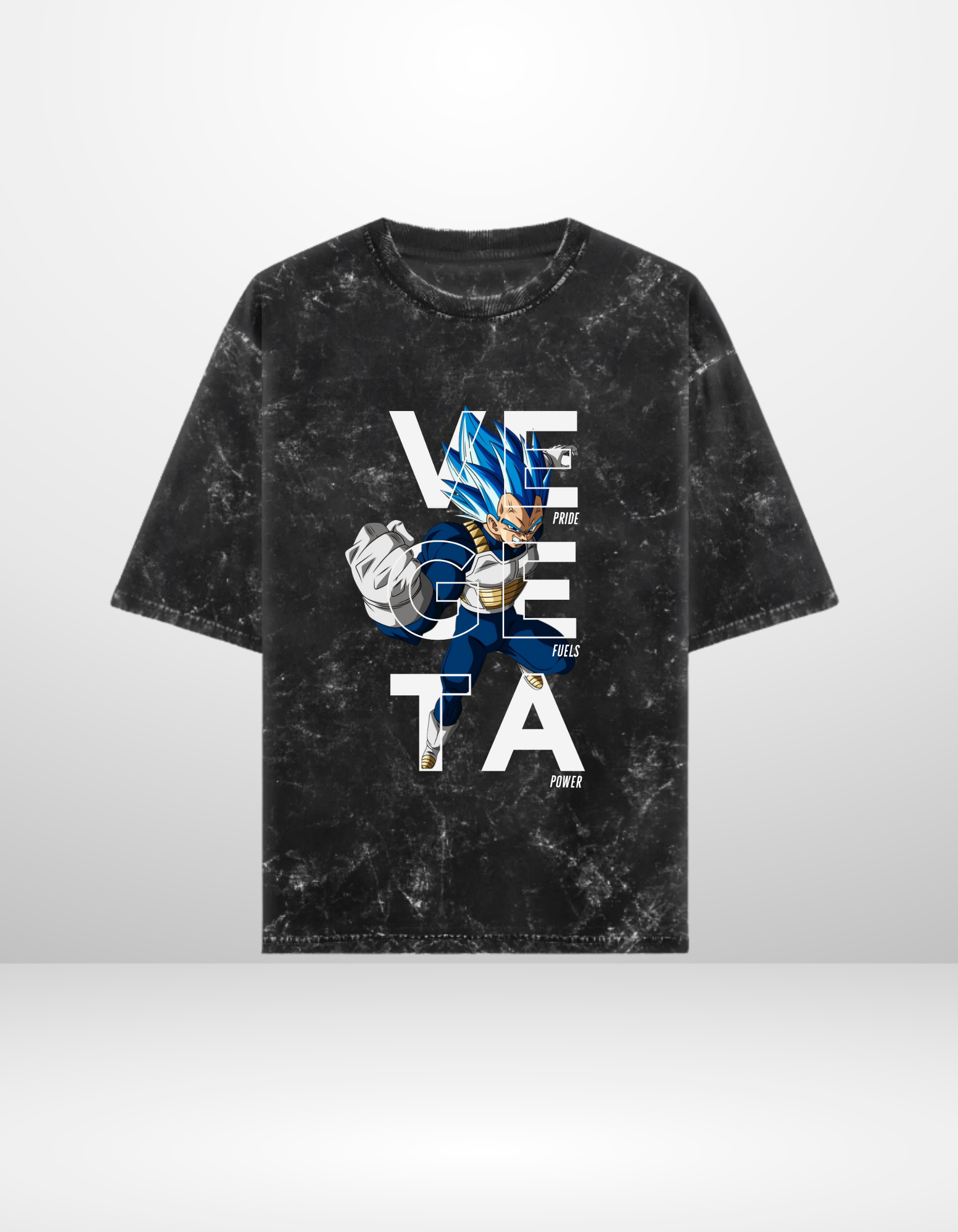 VEGETA:PRIDE FUELS POWER- MENS ACID WASHED OVERSIZED T-SHIRT