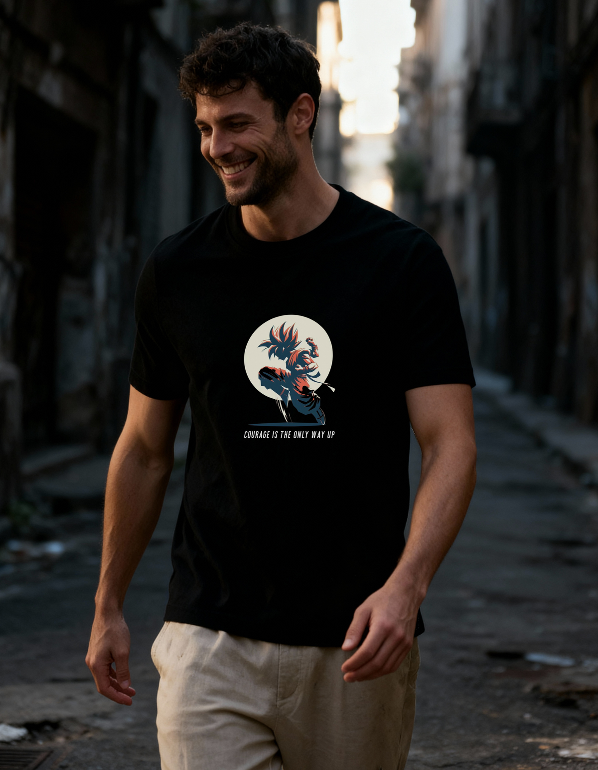 BLEND Goku Courage anime classic crew t-shirt