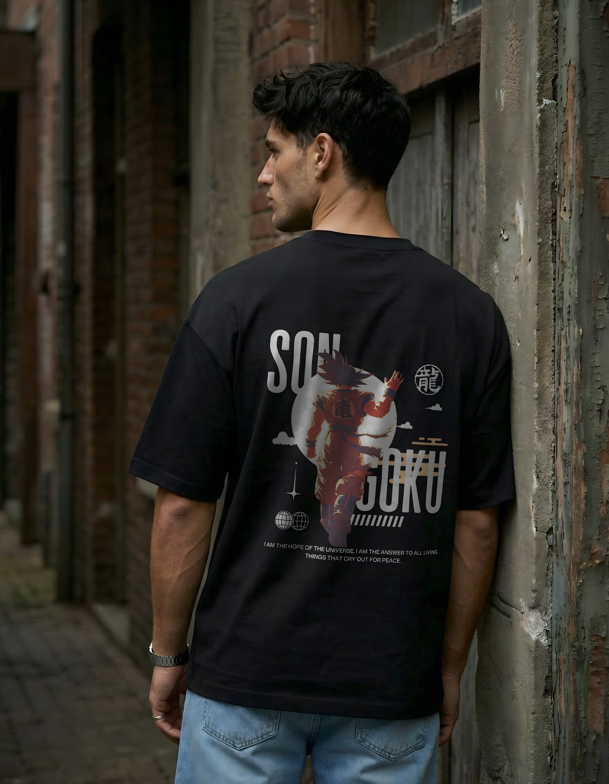 SON GOKU:HOPE- UNISEX TERRY OVERSIZED T-SHIRT