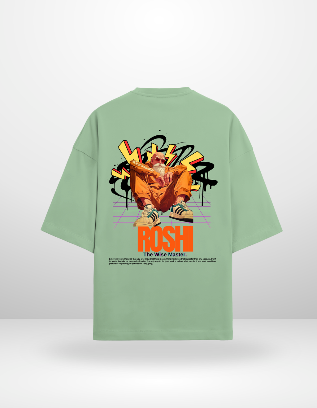 MASTER ROSHI- MENS TERRY OVERSIZED T-SHIRT