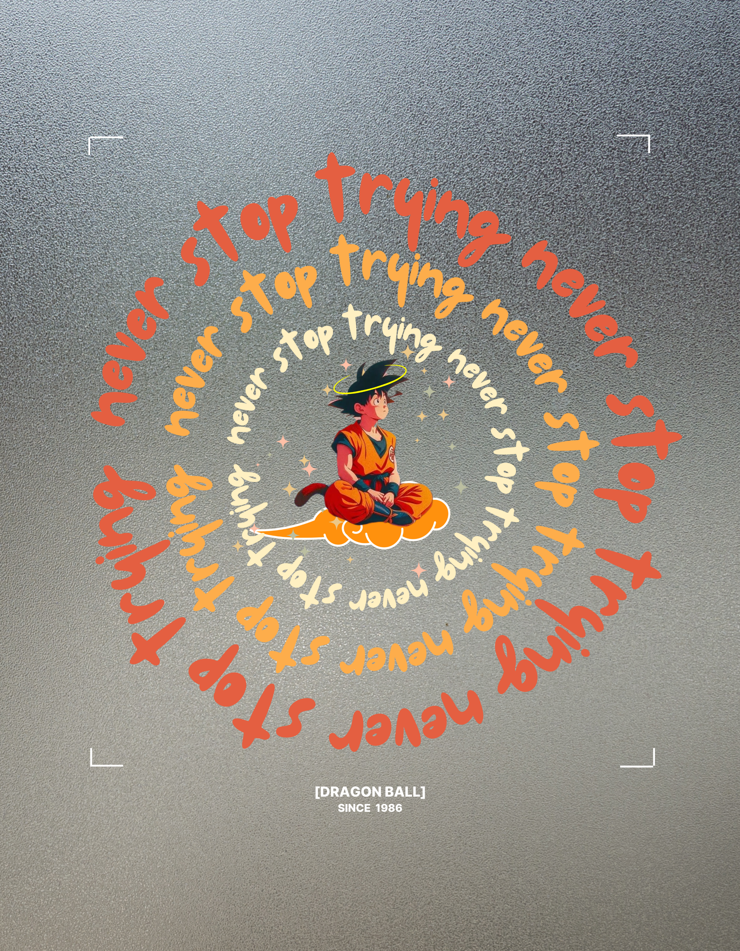 GOKU: NEVER STOP TRYING — CLASSIC CREW T-SHIRT