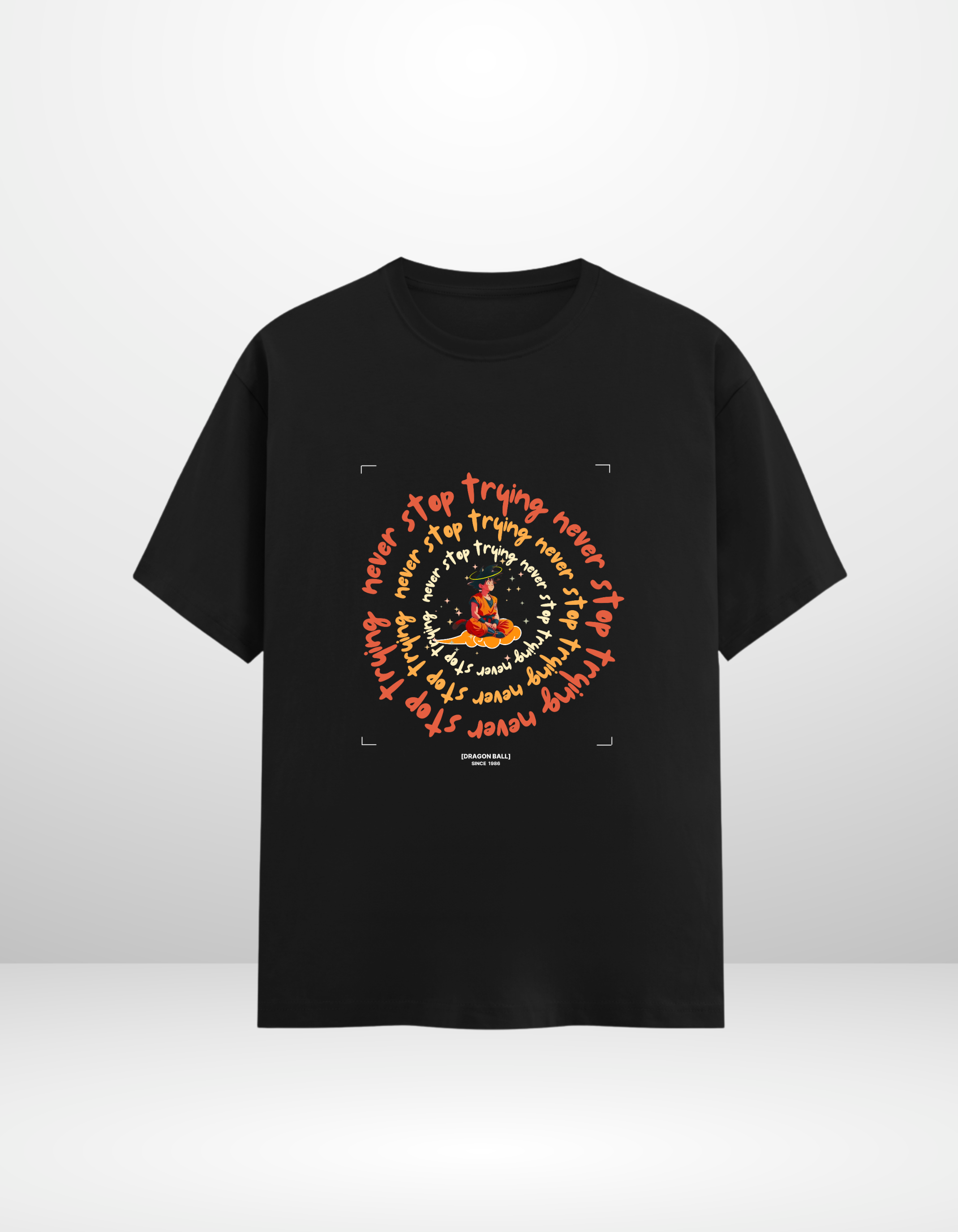 GOKU: NEVER STOP TRYING — CLASSIC CREW T-SHIRT