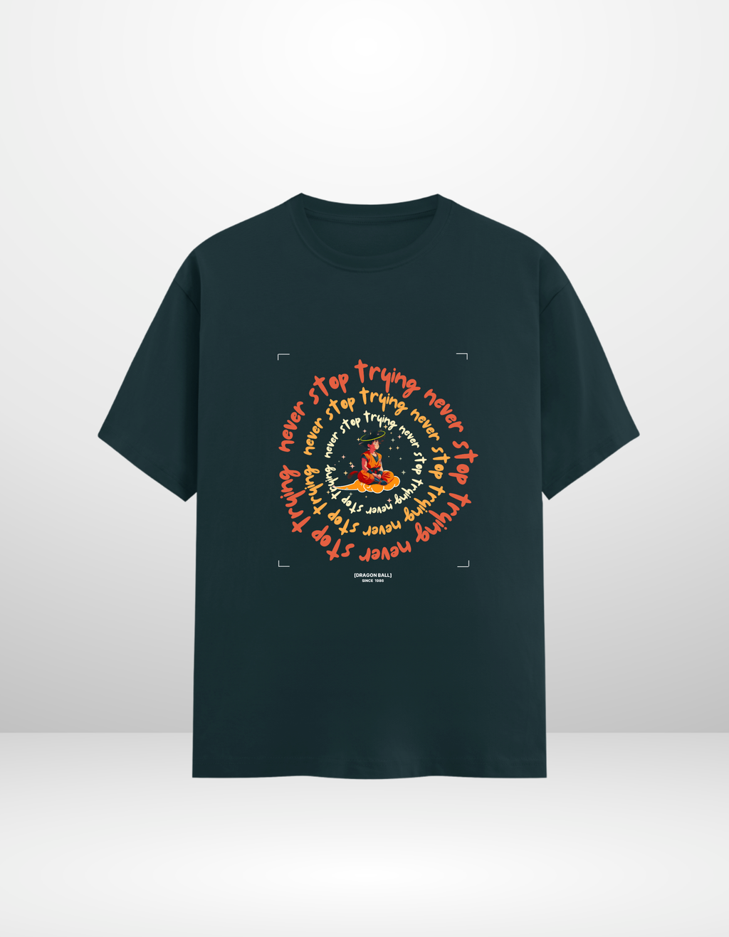 GOKU: NEVER STOP TRYING — CLASSIC CREW T-SHIRT