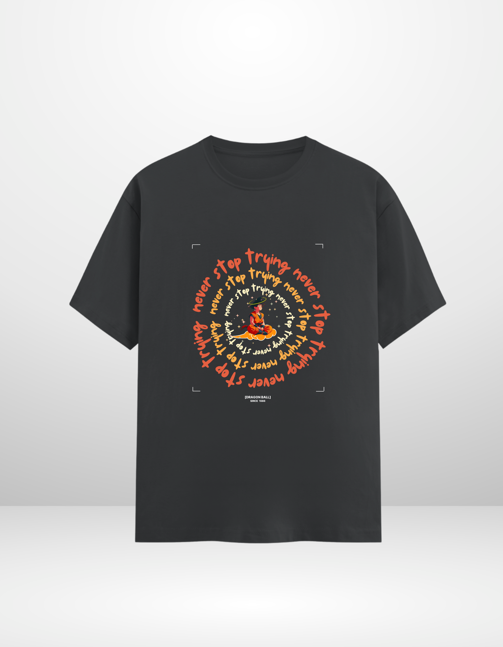GOKU: NEVER STOP TRYING — CLASSIC CREW T-SHIRT