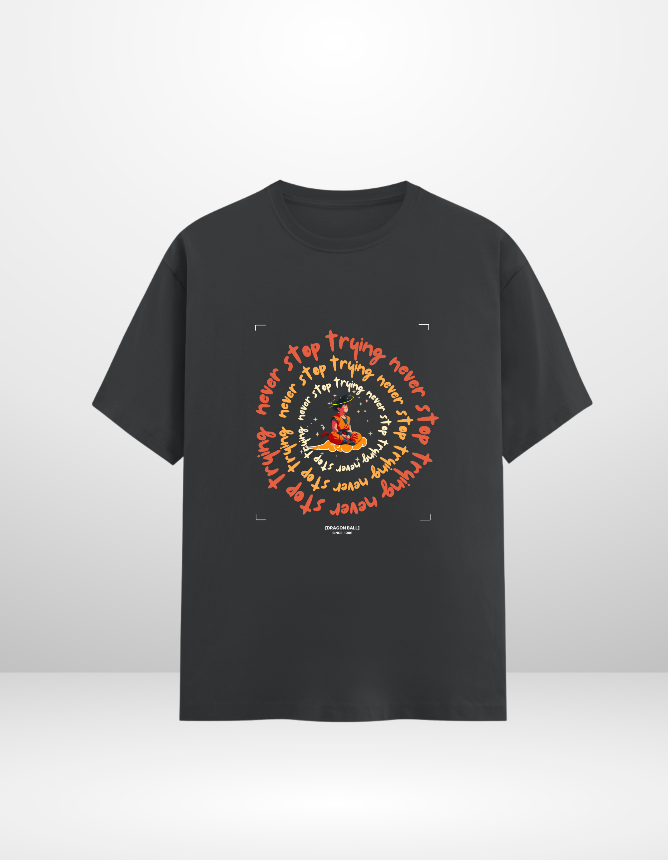 GOKU: NEVER STOP TRYING — CLASSIC CREW T-SHIRT