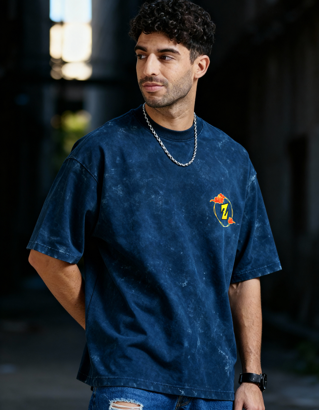 GOKU: FEAR NOTHING — ACID WASH OVERSIZED T-SHIRT