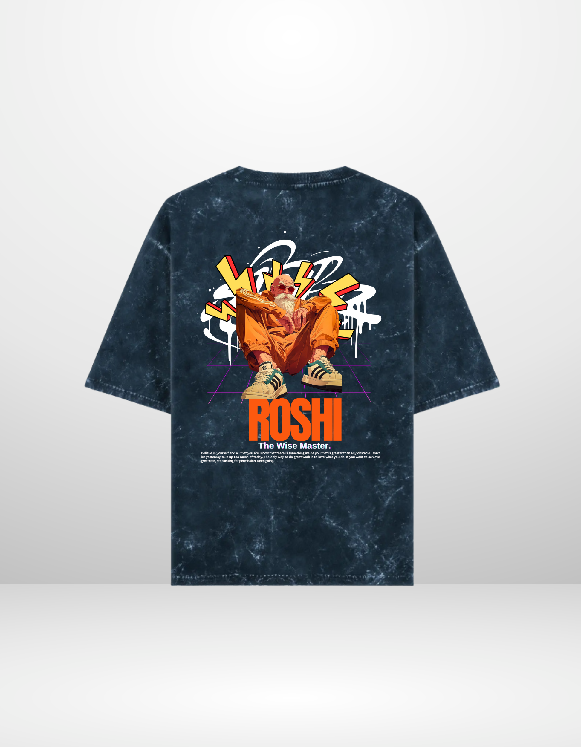 ROSHI: THE WISE MASTER — ACID WASH OVERSIZED T-SHIRT