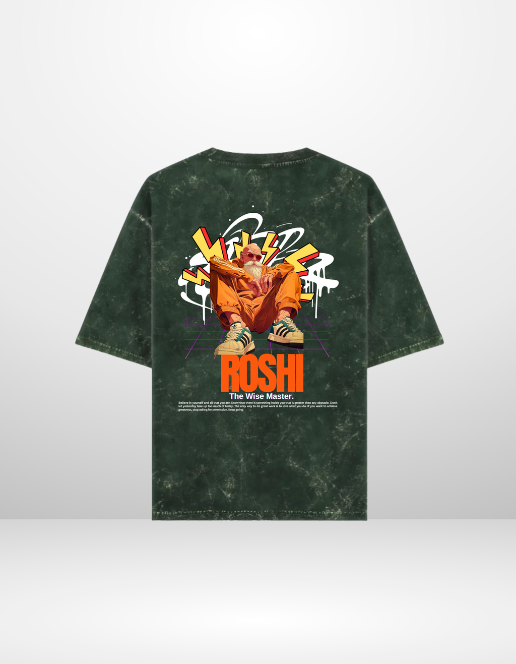 ROSHI: THE WISE MASTER — ACID WASH OVERSIZED T-SHIRT
