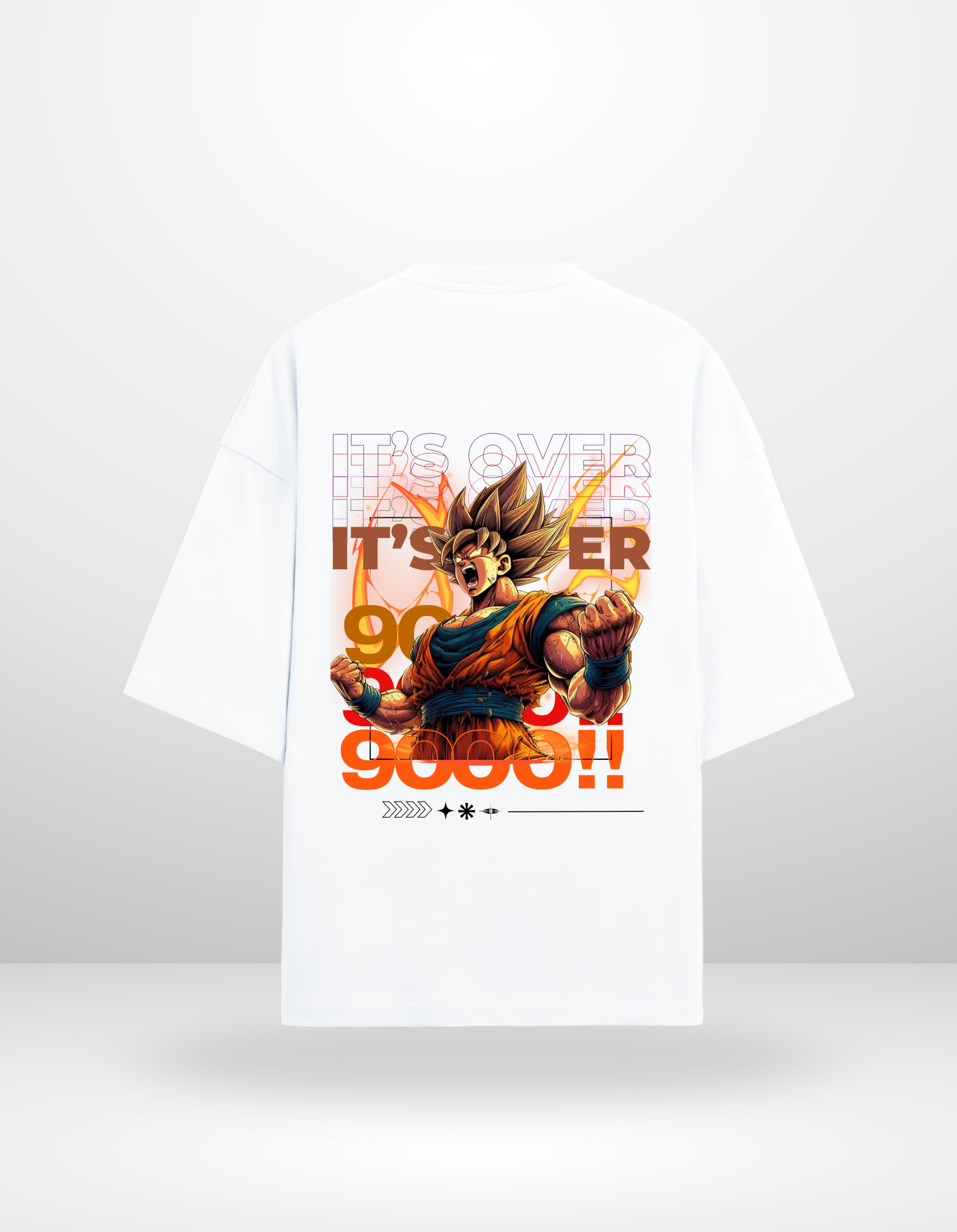 GOKU:OVER 9000-MENS TERRY OVERSIZED T-SHIRT